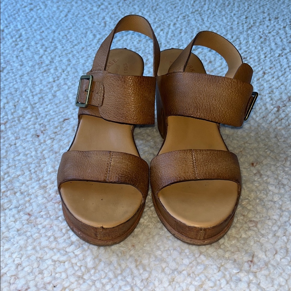 Kork Ease San Carlos Platform Chunky Heel Sandals Brown Terra 10 - Picture 2 of 8
